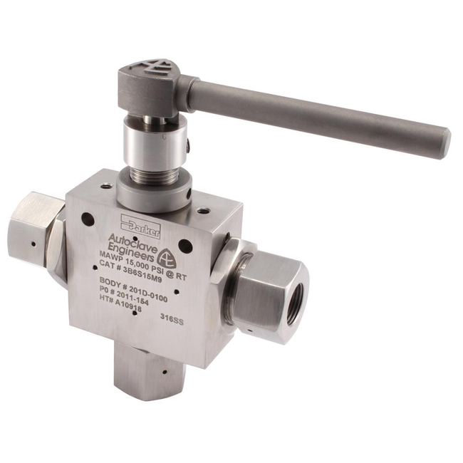 Ball Valve,3-Way 3B Series - 20,000 psi